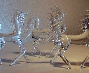 2 horses 1 unicorn: $65.00 each, clear Pete